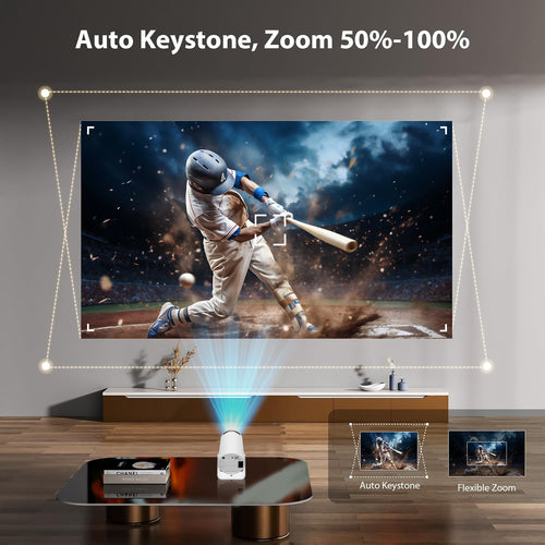 Portable Mini Projector with WiFi 6 1080P Video Projector