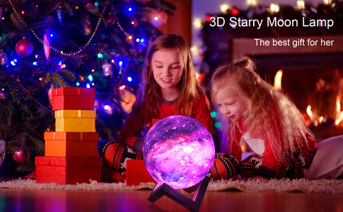 3D-drukmaanlamp Galaxy-maanlig met afstandbeheer